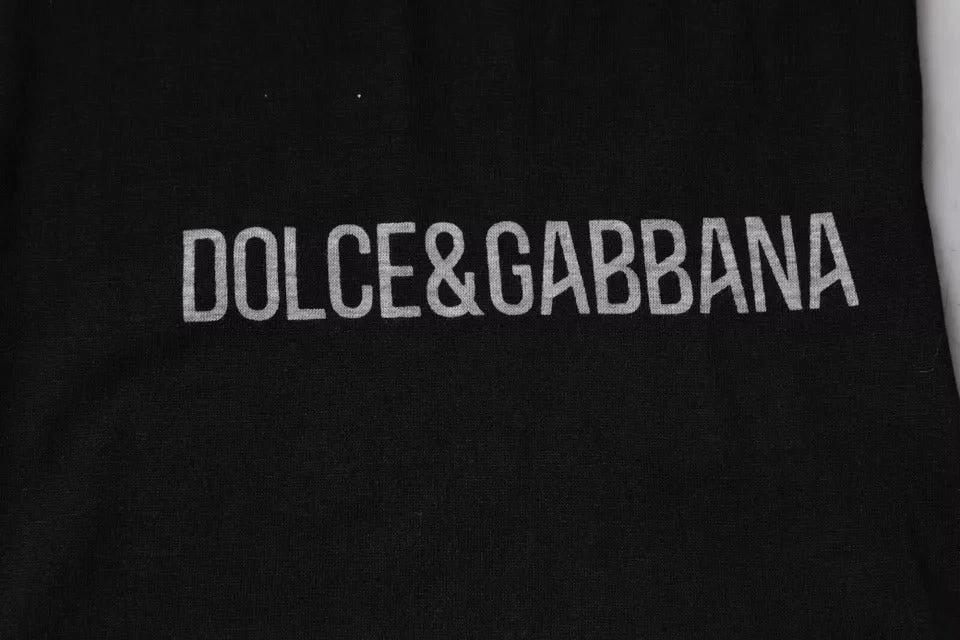 Dolce & Gabbana Black Logo Cotton Crew Neck Men Tee T-shirt by Dolce & Gabbana