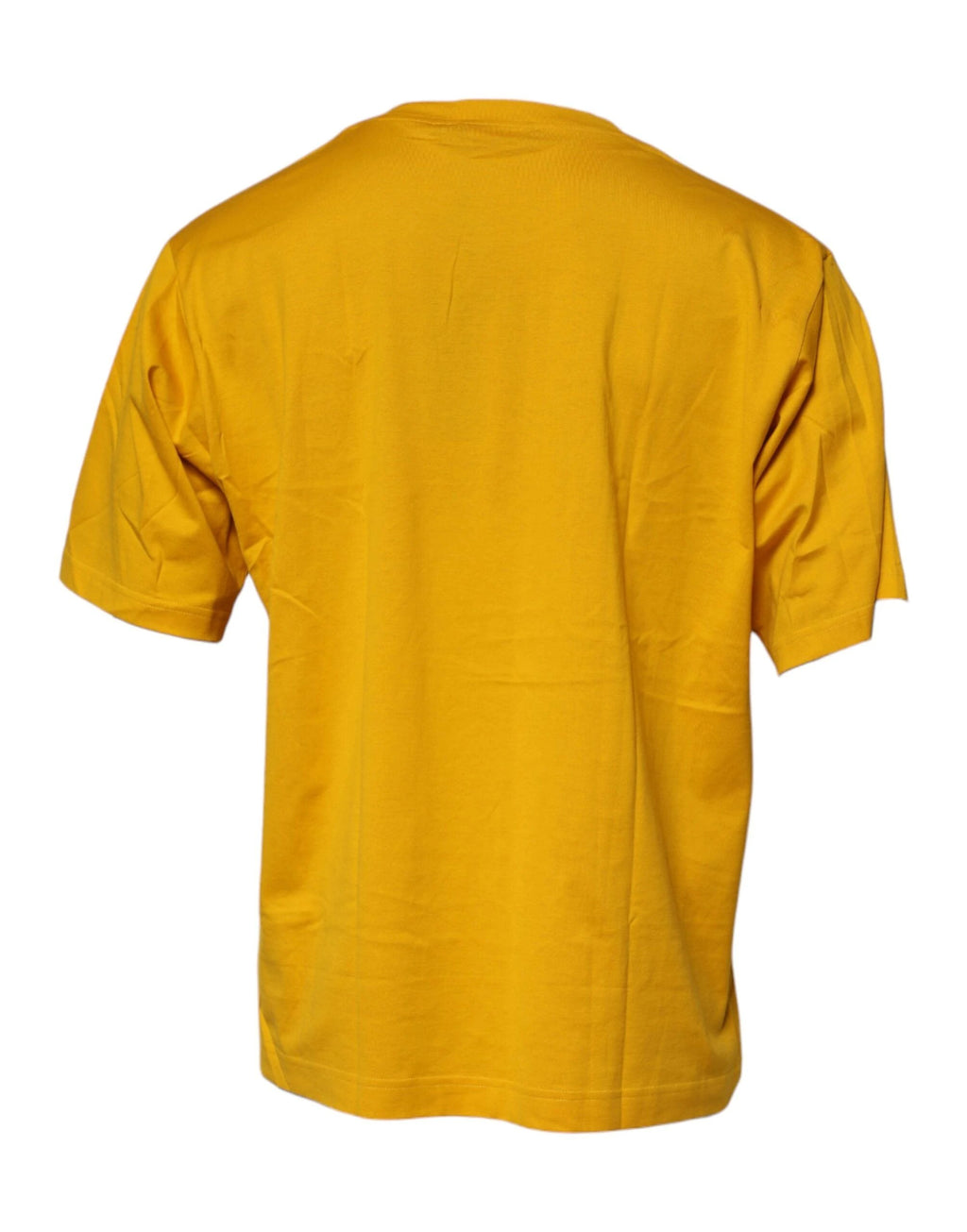 Dolce & Gabbana Dark Yellow Logo Cotton Men Crew Neck T-shirt by Dolce & Gabbana