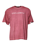 Dolce & Gabbana Pink Logo Print Cotton Crew Neck T-shirt by Dolce & Gabbana