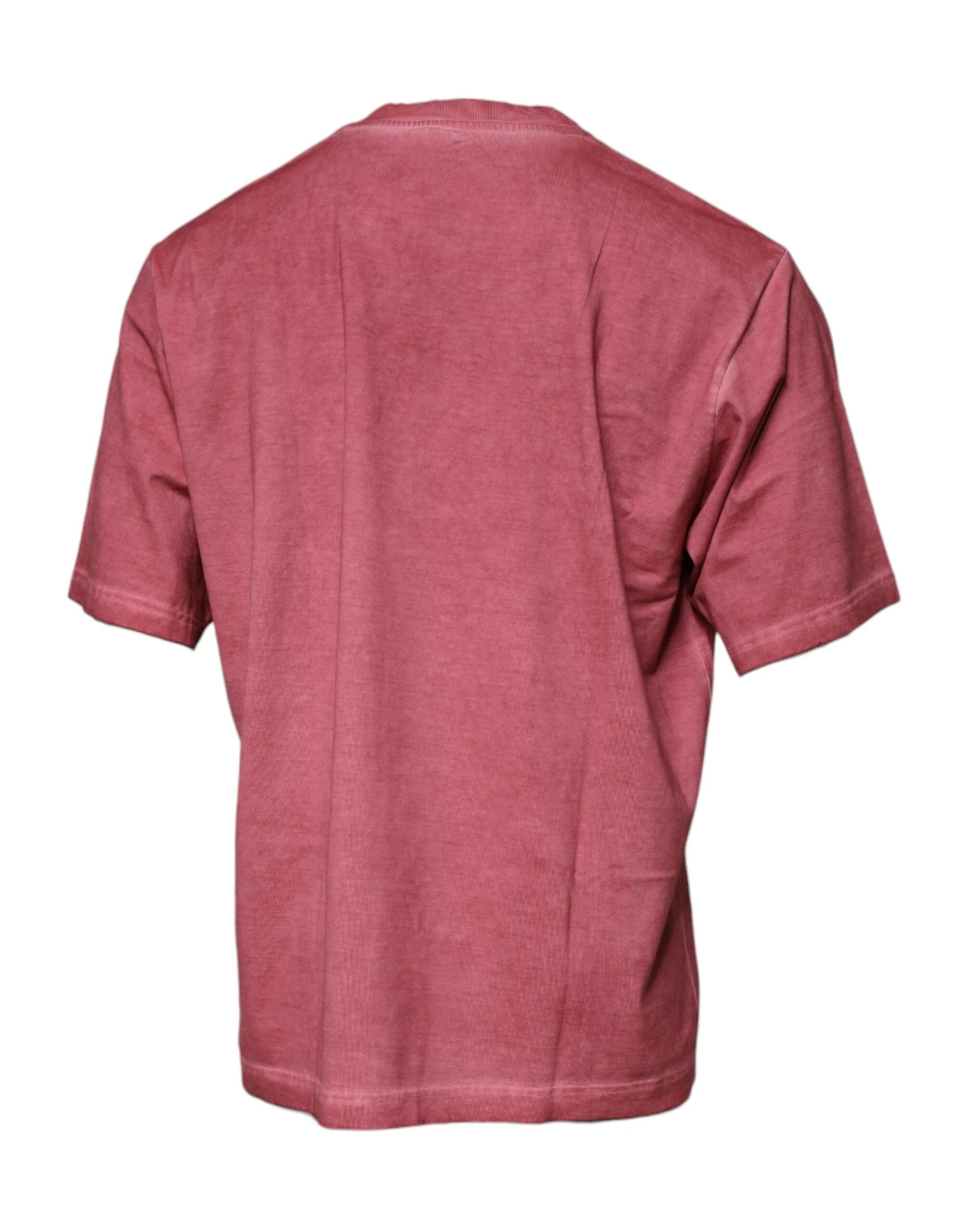 Dolce & Gabbana Pink Logo Print Cotton Crew Neck T-shirt by Dolce & Gabbana