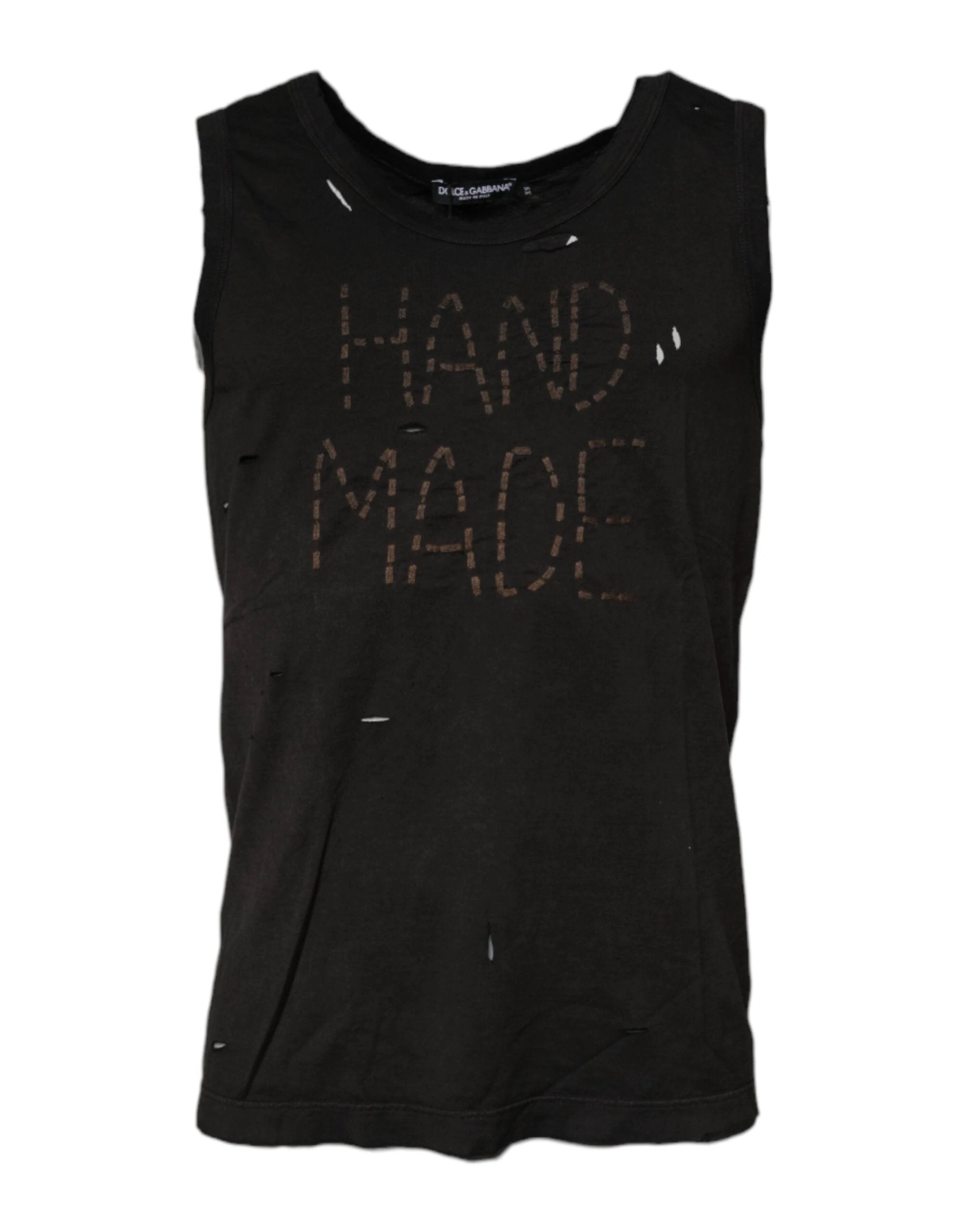 Dolce & Gabbana Black Sleeveless Round Neck Tank T-shirt by Dolce & Gabbana