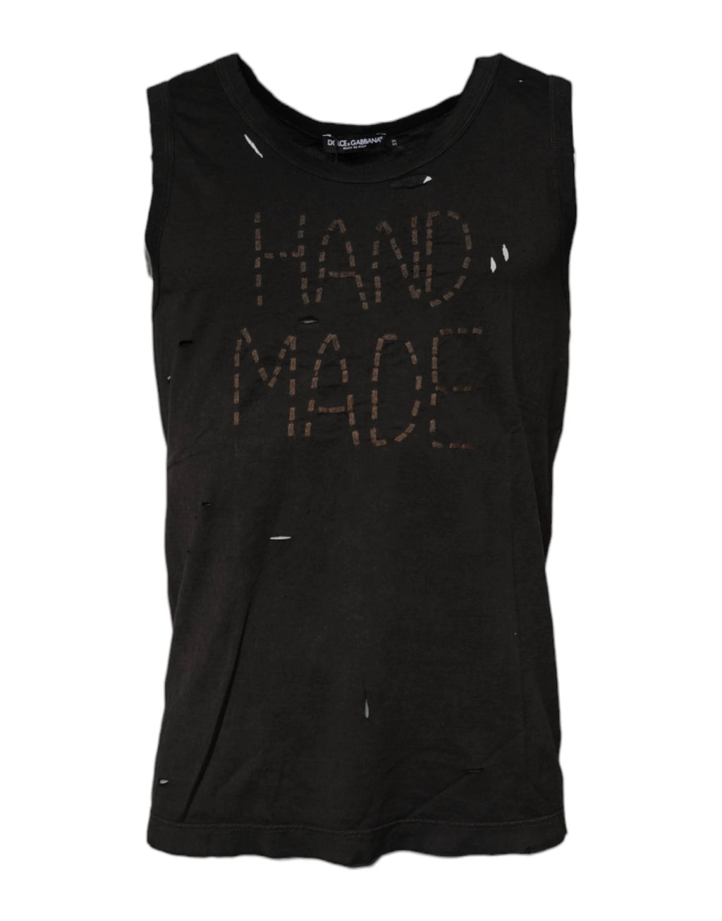 Dolce & Gabbana Black Sleeveless Round Neck Tank T-shirt by Dolce & Gabbana