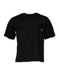 Dolce & Gabbana Black Logo Patch Cotton Crew Neck T-shirt by Dolce & Gabbana