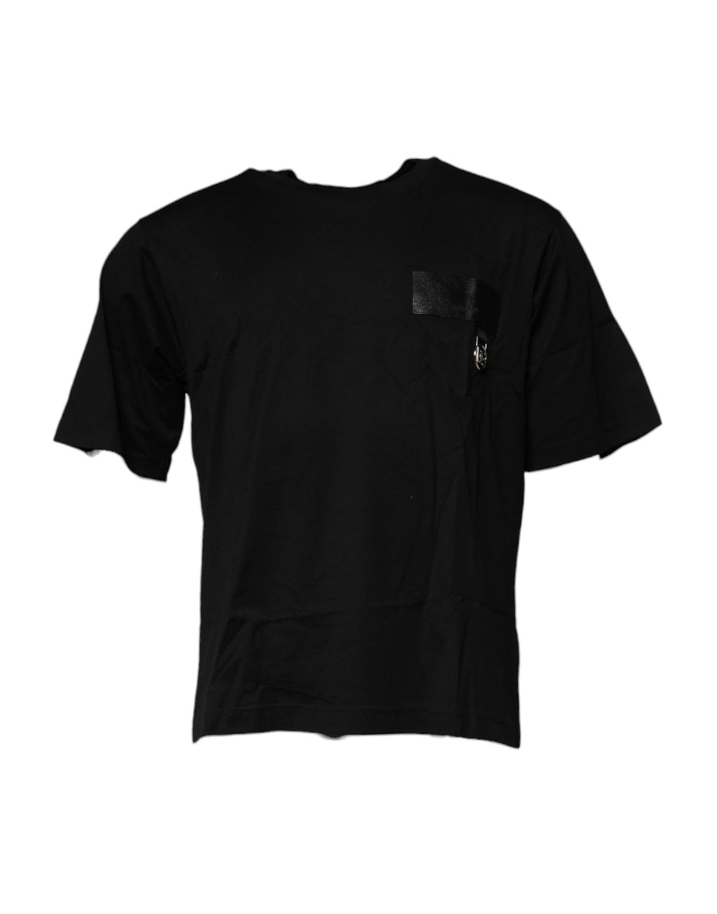 Dolce & Gabbana Black Logo Patch Cotton Crew Neck T-shirt by Dolce & Gabbana