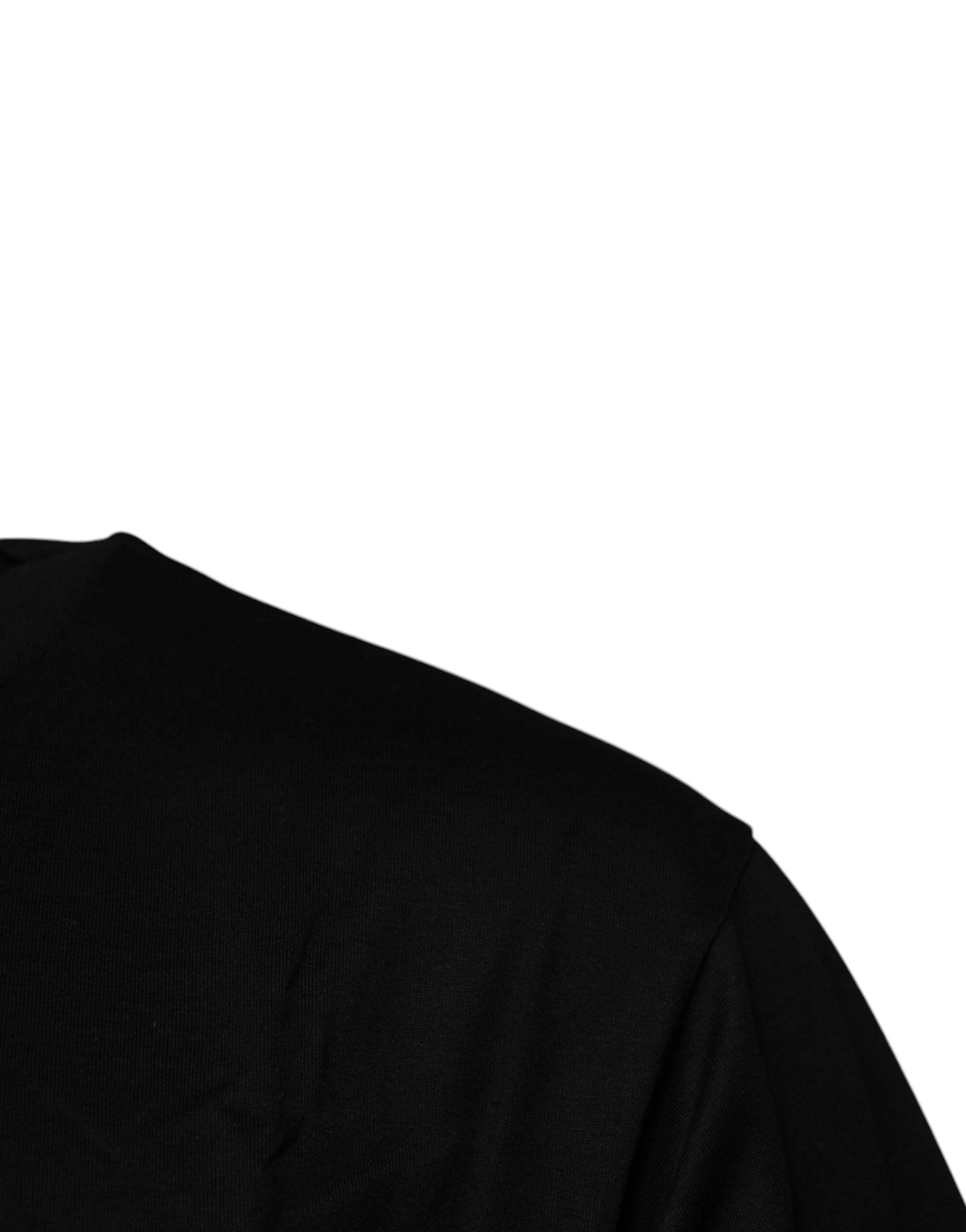 Dolce & Gabbana Black Logo Patch Cotton Crew Neck T-shirt by Dolce & Gabbana