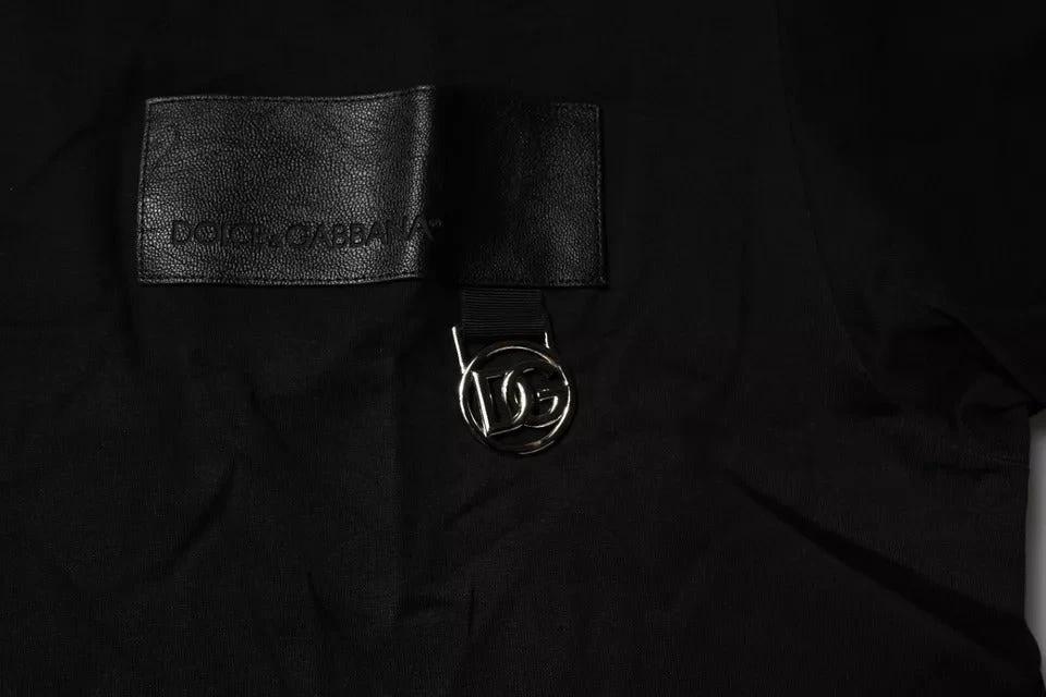 Dolce & Gabbana Black Logo Patch Cotton Crew Neck T-shirt by Dolce & Gabbana