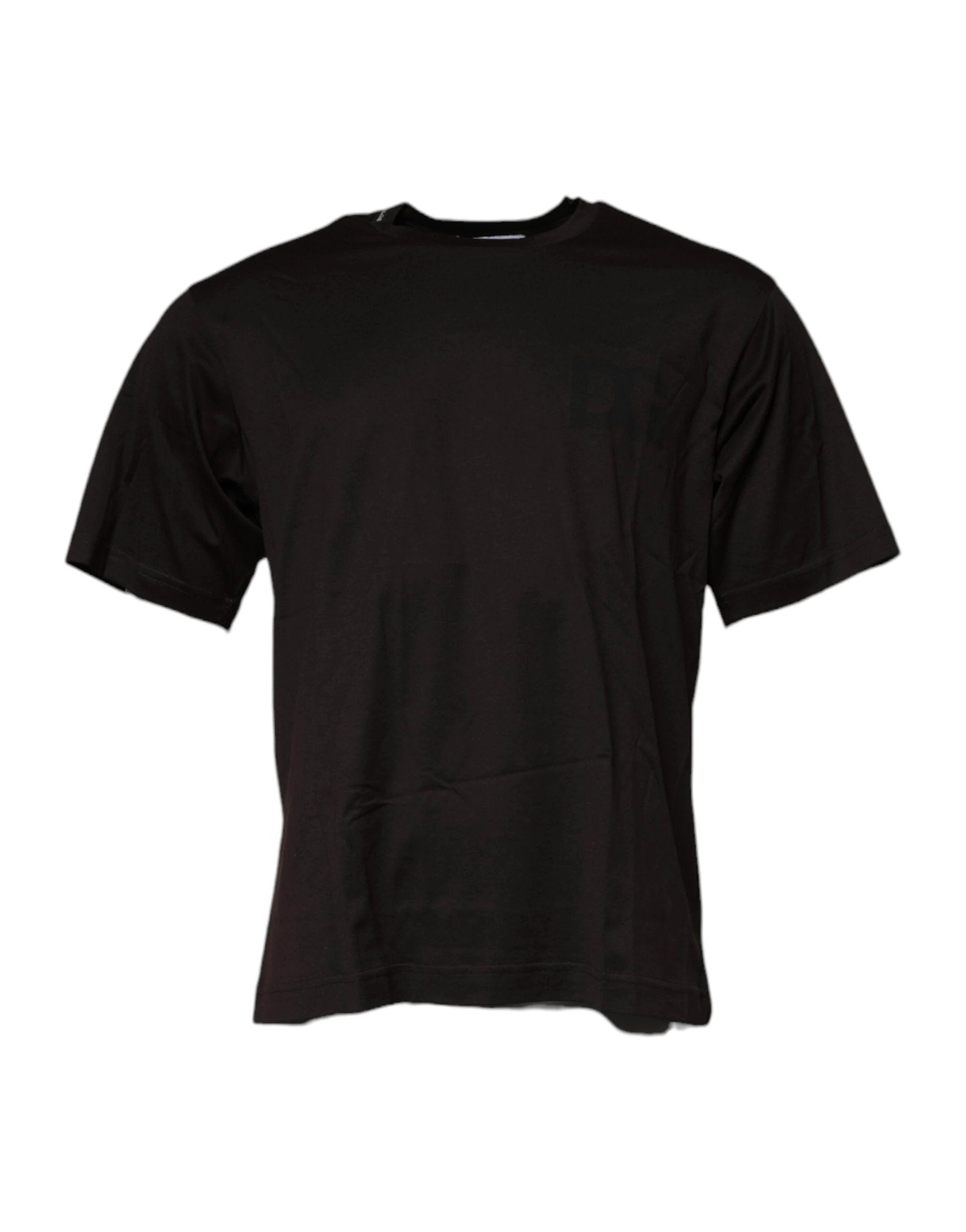 Dolce & Gabbana Dark Brown Logo Cotton Crew Neck T-shirt by Dolce & Gabbana