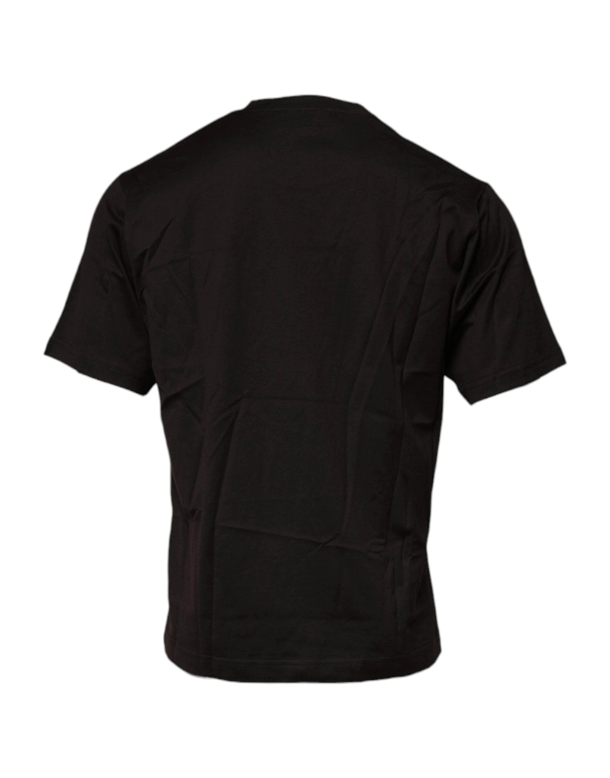 Dolce & Gabbana Dark Brown Logo Cotton Crew Neck T-shirt by Dolce & Gabbana