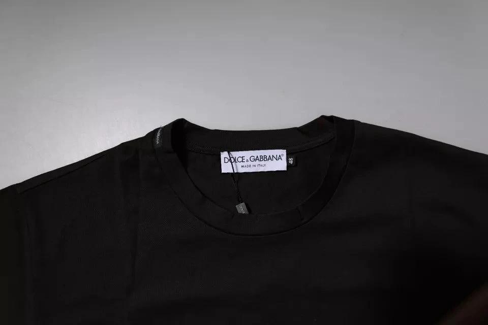 Dolce & Gabbana Dark Brown Logo Cotton Crew Neck T-shirt by Dolce & Gabbana