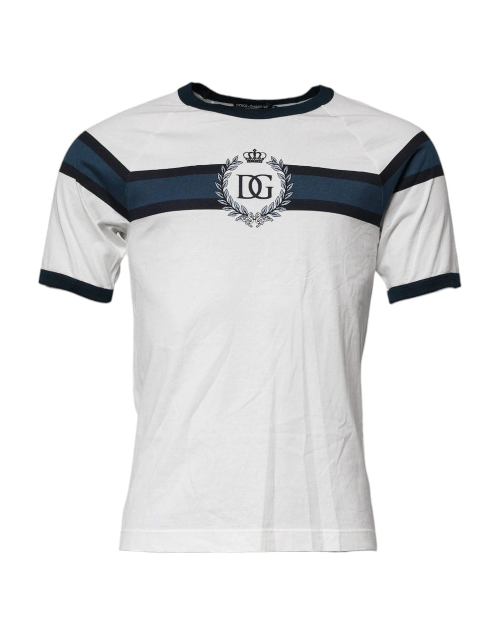 Dolce & Gabbana White Logo Print Cotton Men Crew Neck T-shirt by Dolce & Gabbana