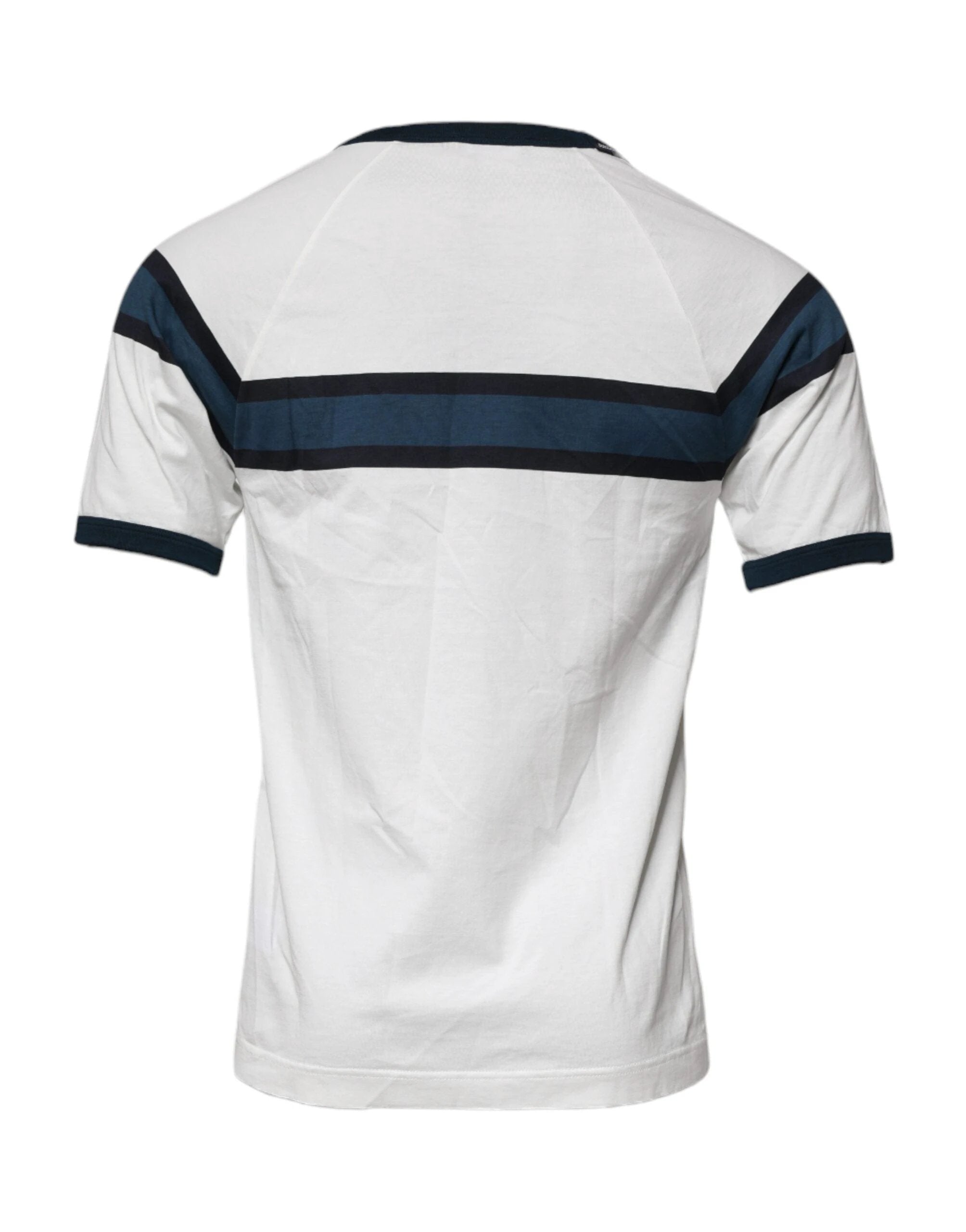Dolce & Gabbana White Logo Print Cotton Men Crew Neck T-shirt by Dolce & Gabbana