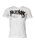 Dolce & Gabbana White Graphic Print Cotton Crew Neck T-shirt by Dolce & Gabbana