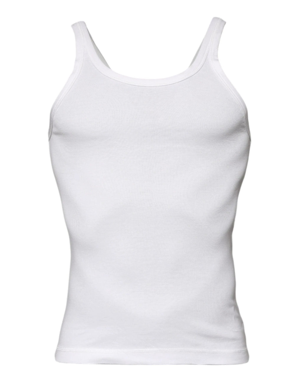 Dolce & Gabbana Ivory Cotton Sleeveless Round Neck Tank T-shirt by Dolce & Gabbana