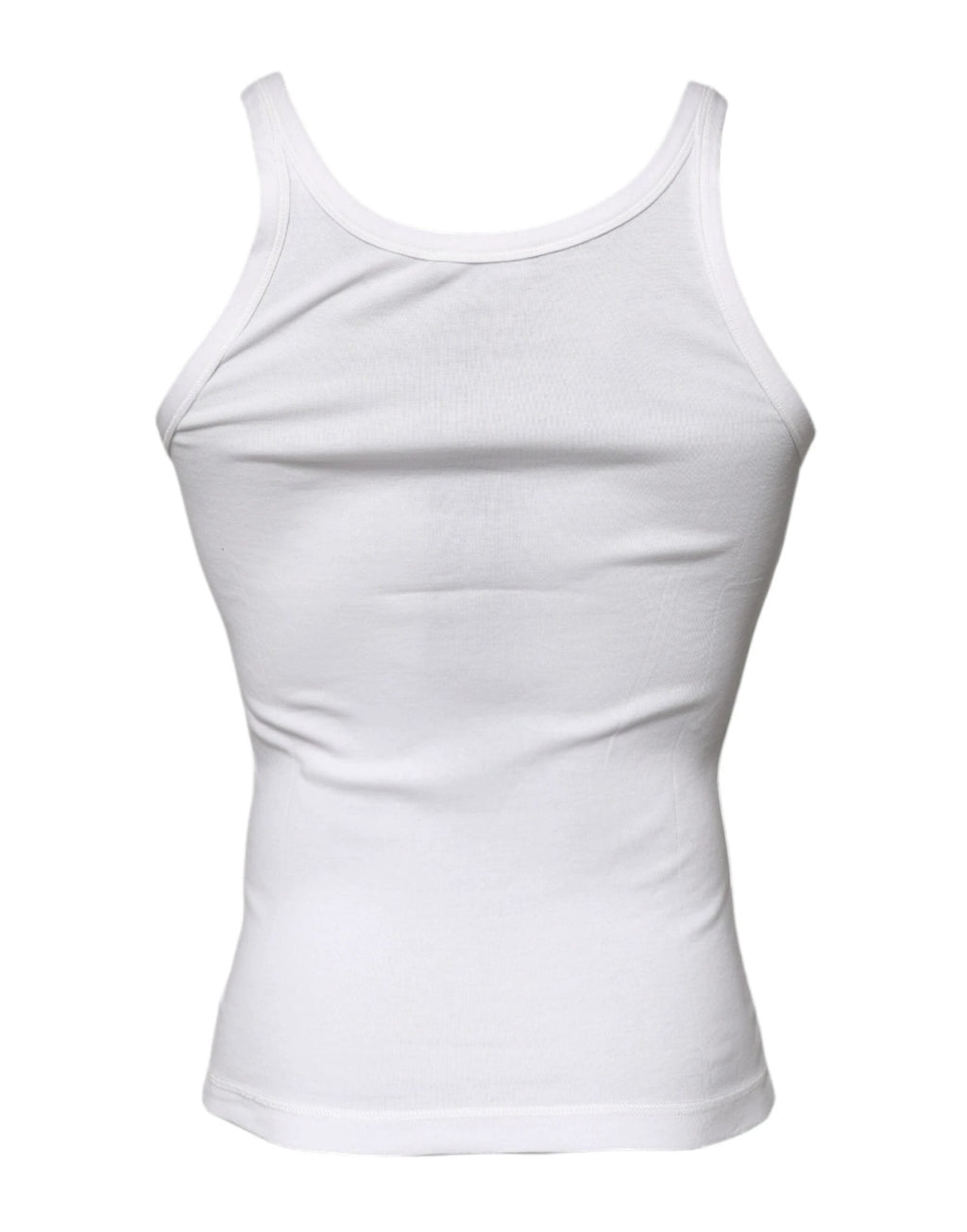 Dolce & Gabbana Ivory Cotton Sleeveless Round Neck Tank T-shirt by Dolce & Gabbana