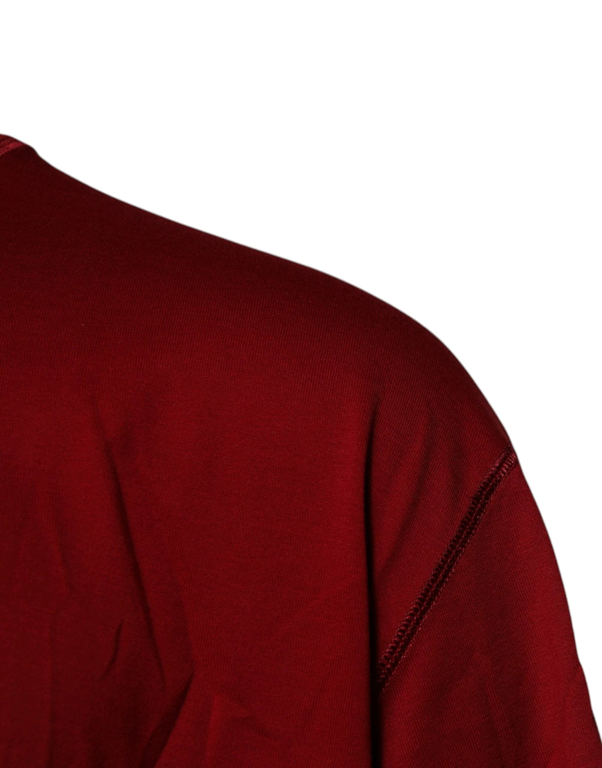 Dolce & Gabbana Red Logo Tape Cotton Crew Neck T-shirt by Dolce & Gabbana