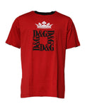 Dolce & Gabbana Red Logo Crown Cotton Crew Neck T-shirt by Dolce & Gabbana