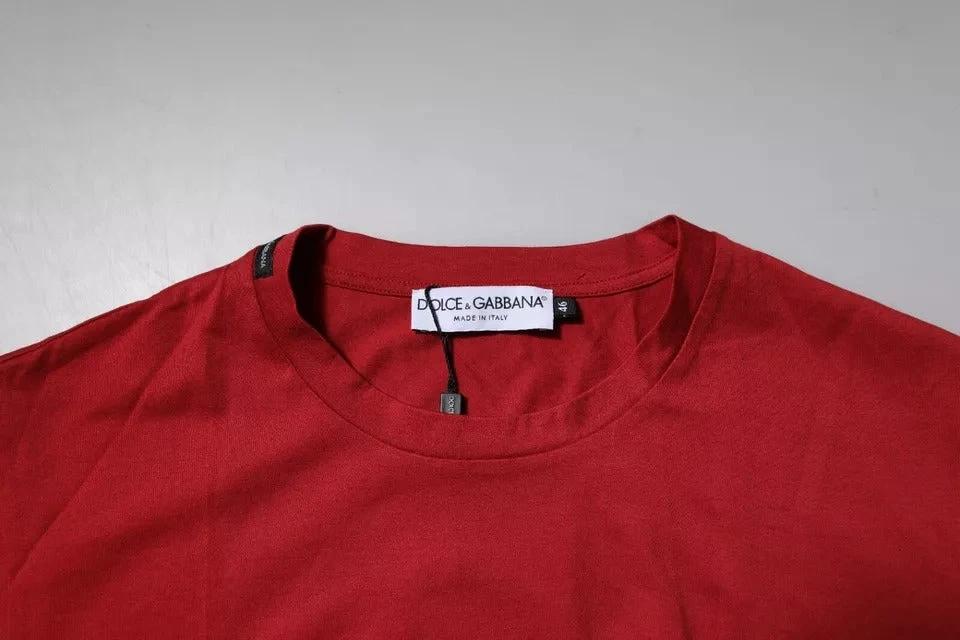 Dolce & Gabbana Red DG Logo Cotton Crew Neck T-shirt by Dolce & Gabbana