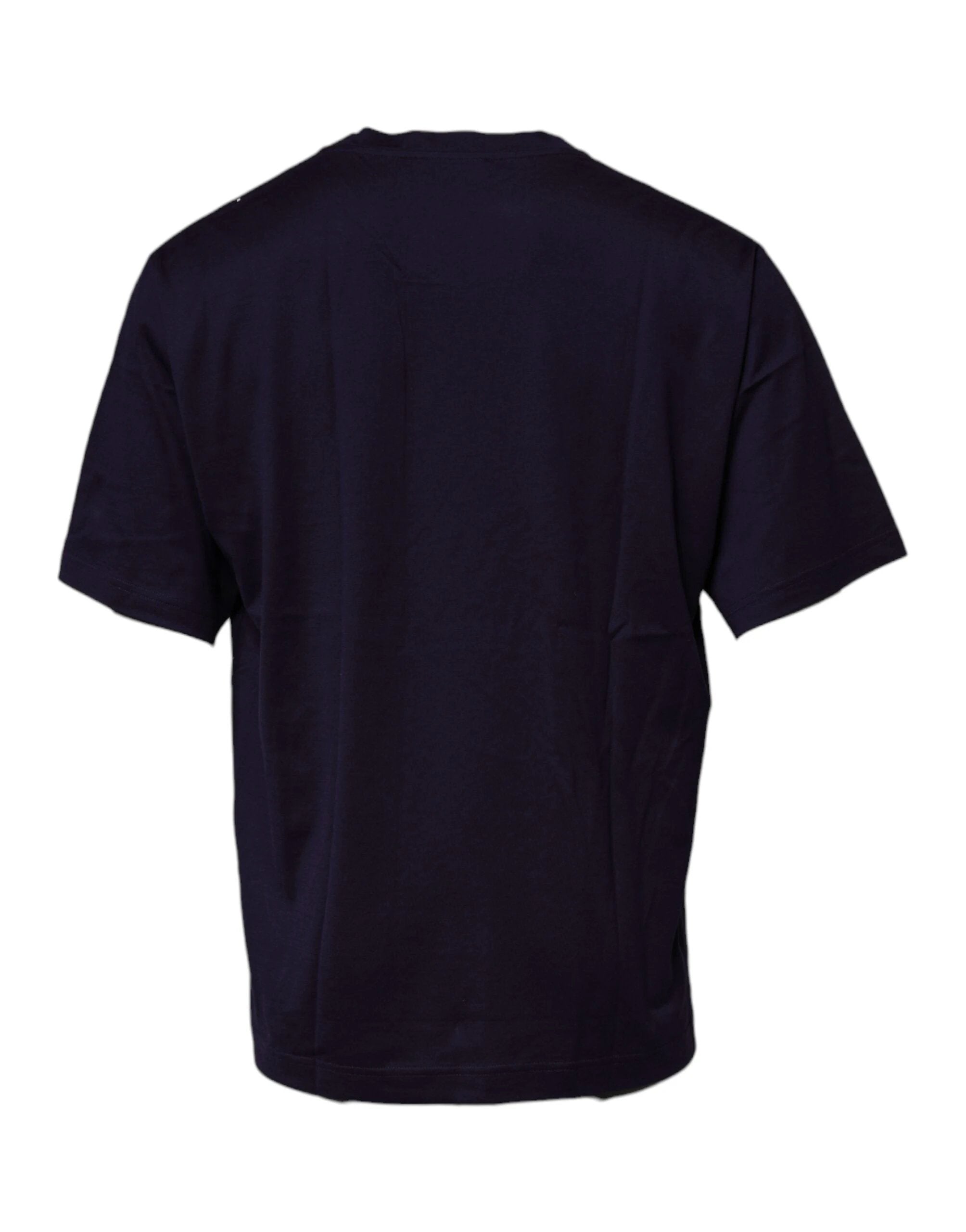 Dolce & Gabbana Navy Blue DG Logo Cotton Crew Neck T-shirt by Dolce & Gabbana
