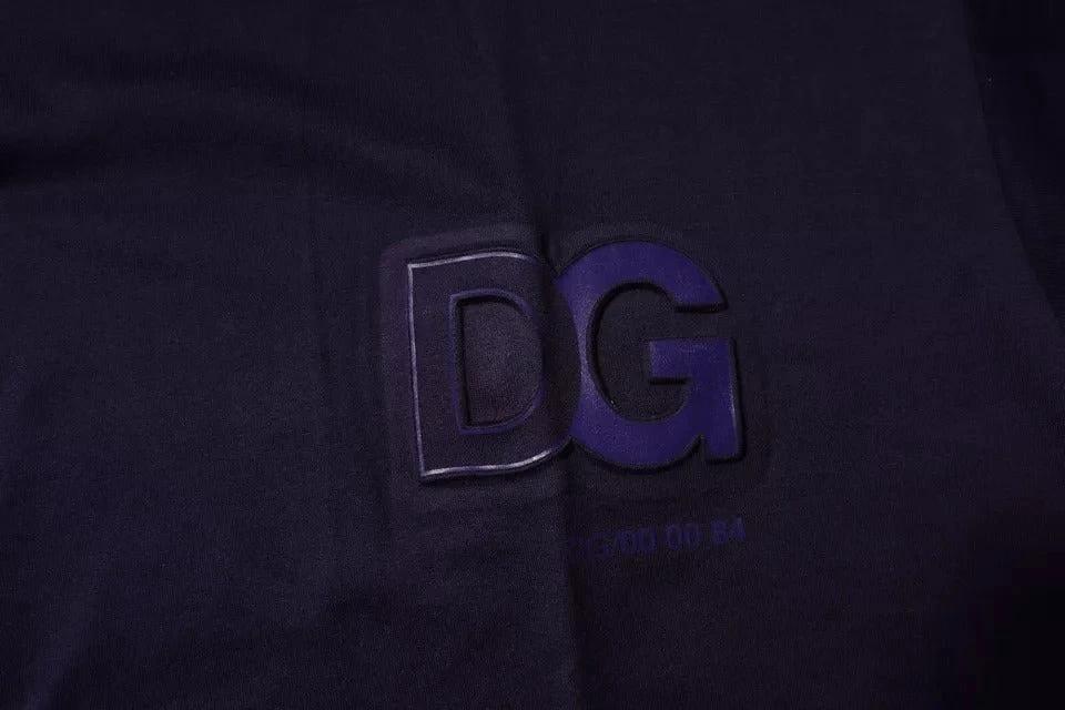 Dolce & Gabbana Navy Blue DG Logo Cotton Crew Neck T-shirt by Dolce & Gabbana