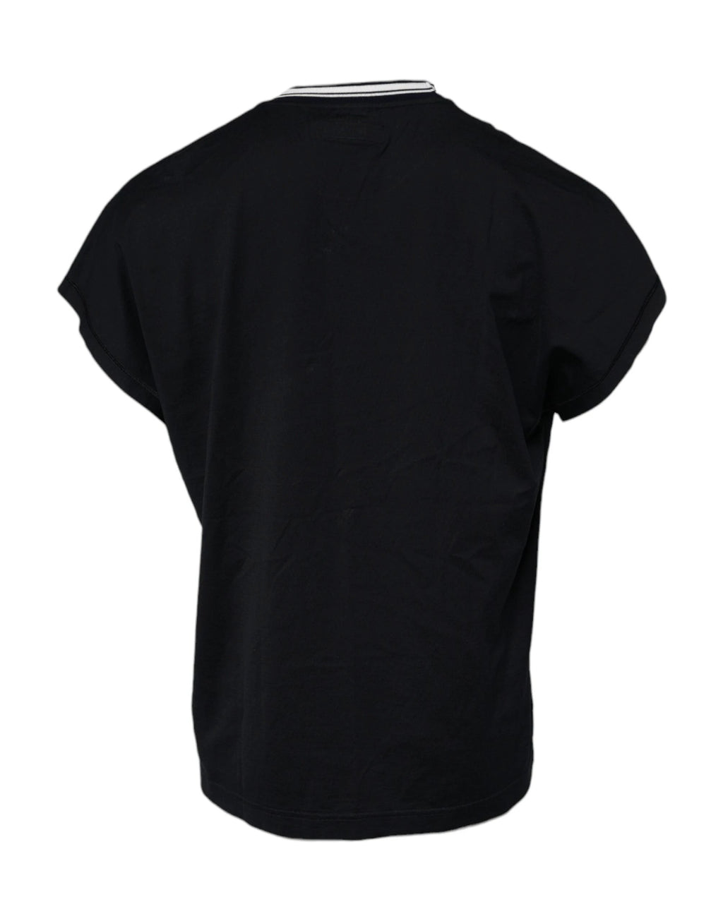 Dolce & Gabbana Dark Blue Logo Crown Cotton Crew Neck T-shirt by Dolce & Gabbana