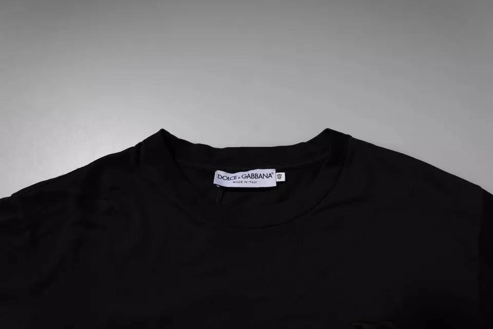 Dolce & Gabbana Black DG Logo Cotton Crew Neck T-shirt by Dolce & Gabbana