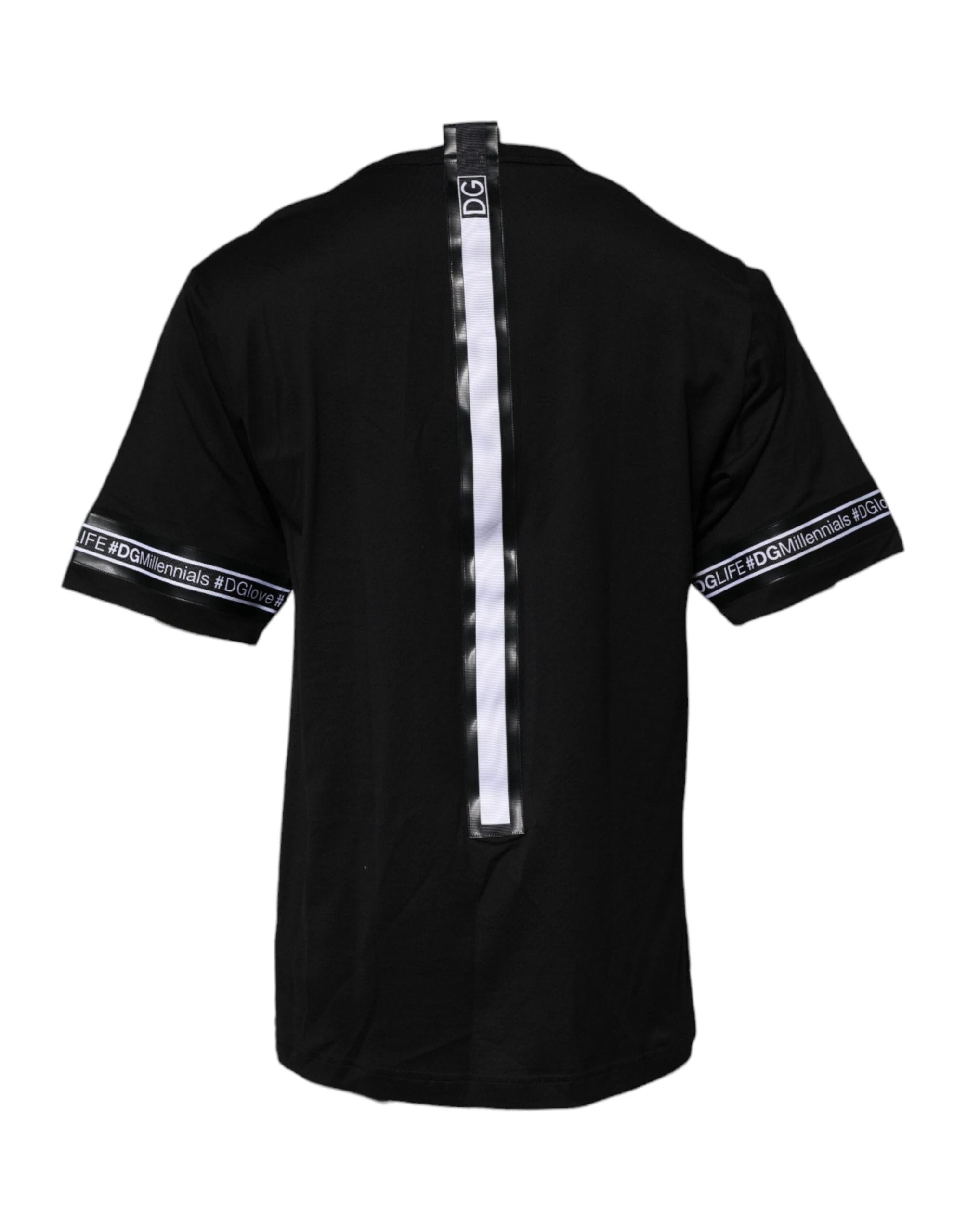 Dolce & Gabbana Black #DGMILLENNIALS Cotton Crew Neck T-shirt by Dolce & Gabbana