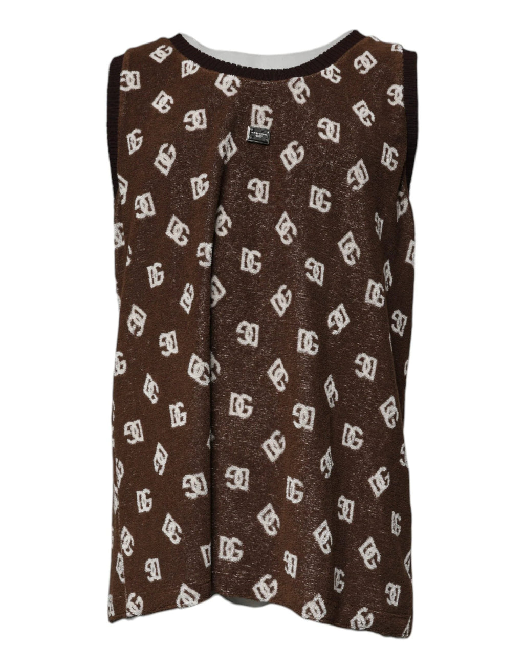 Dolce & Gabbana Brown Logo Monogram Cotton Crew Neck T-shirt by Dolce & Gabbana