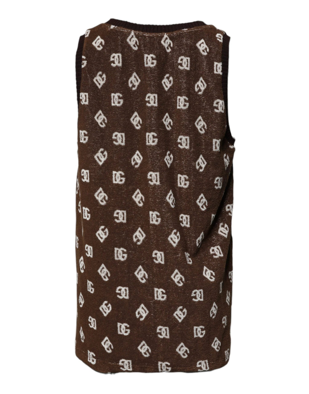 Dolce & Gabbana Brown Logo Monogram Cotton Crew Neck T-shirt by Dolce & Gabbana