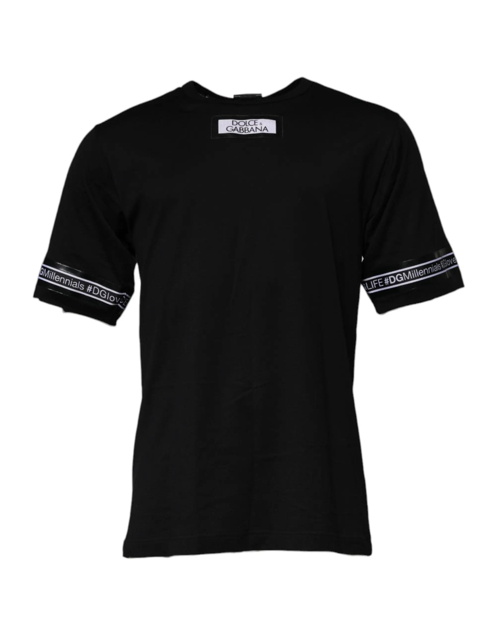 T-shirt Dolce &amp; Gabbana noir #DGMILLENNIALS en coton à col rond