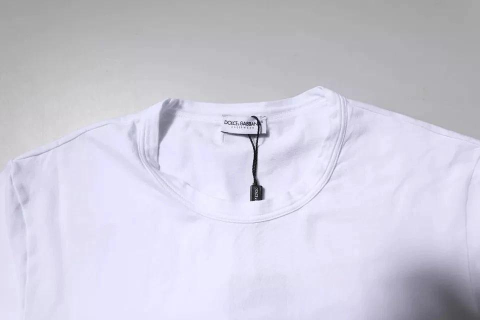 Dolce & Gabbana White Cotton Stretch Crewneck Underwear T-shirt by Dolce & Gabbana