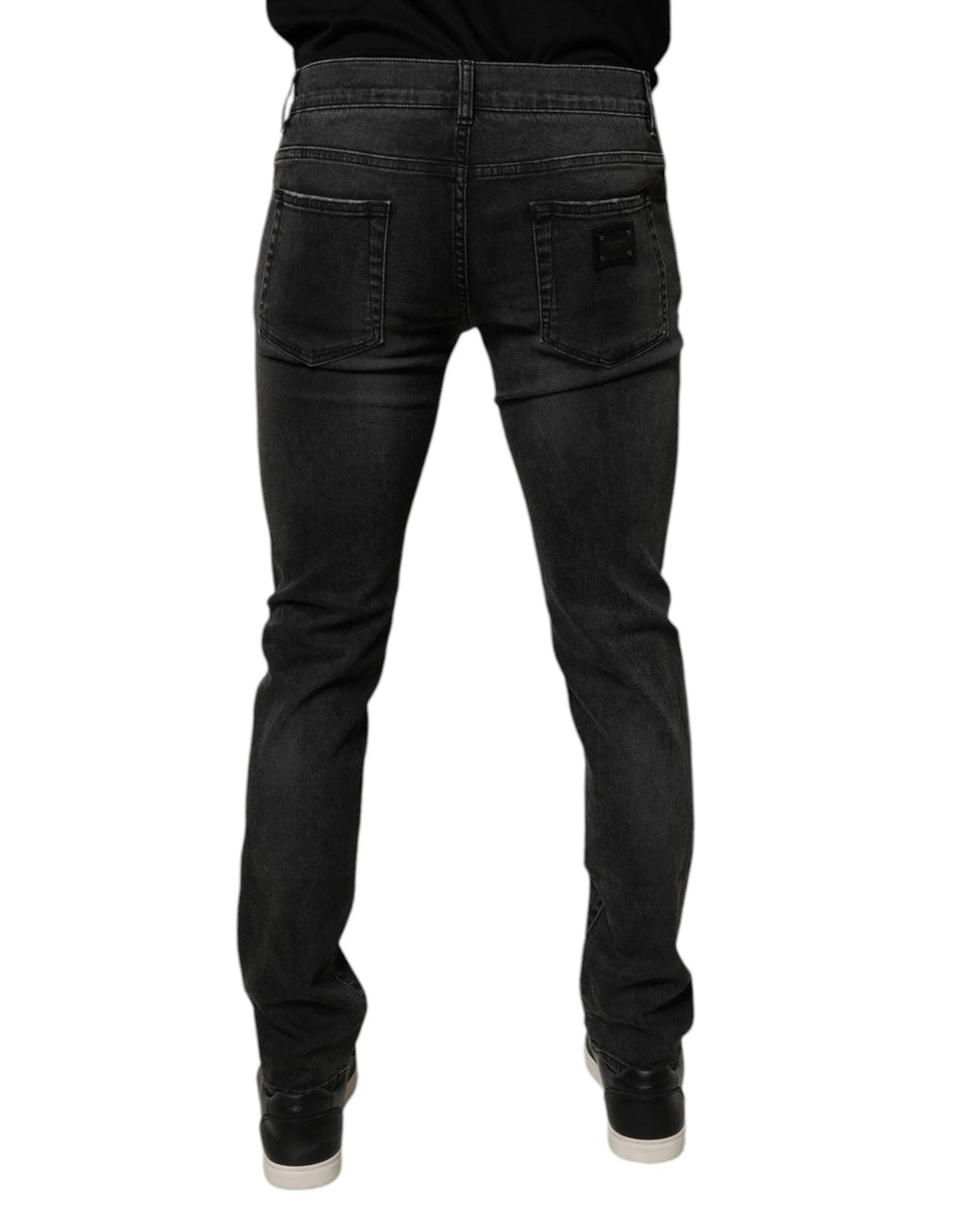 Dolce & Gabbana Black Cotton Stretch Skinny Men Denim Jeans by Dolce & Gabbana