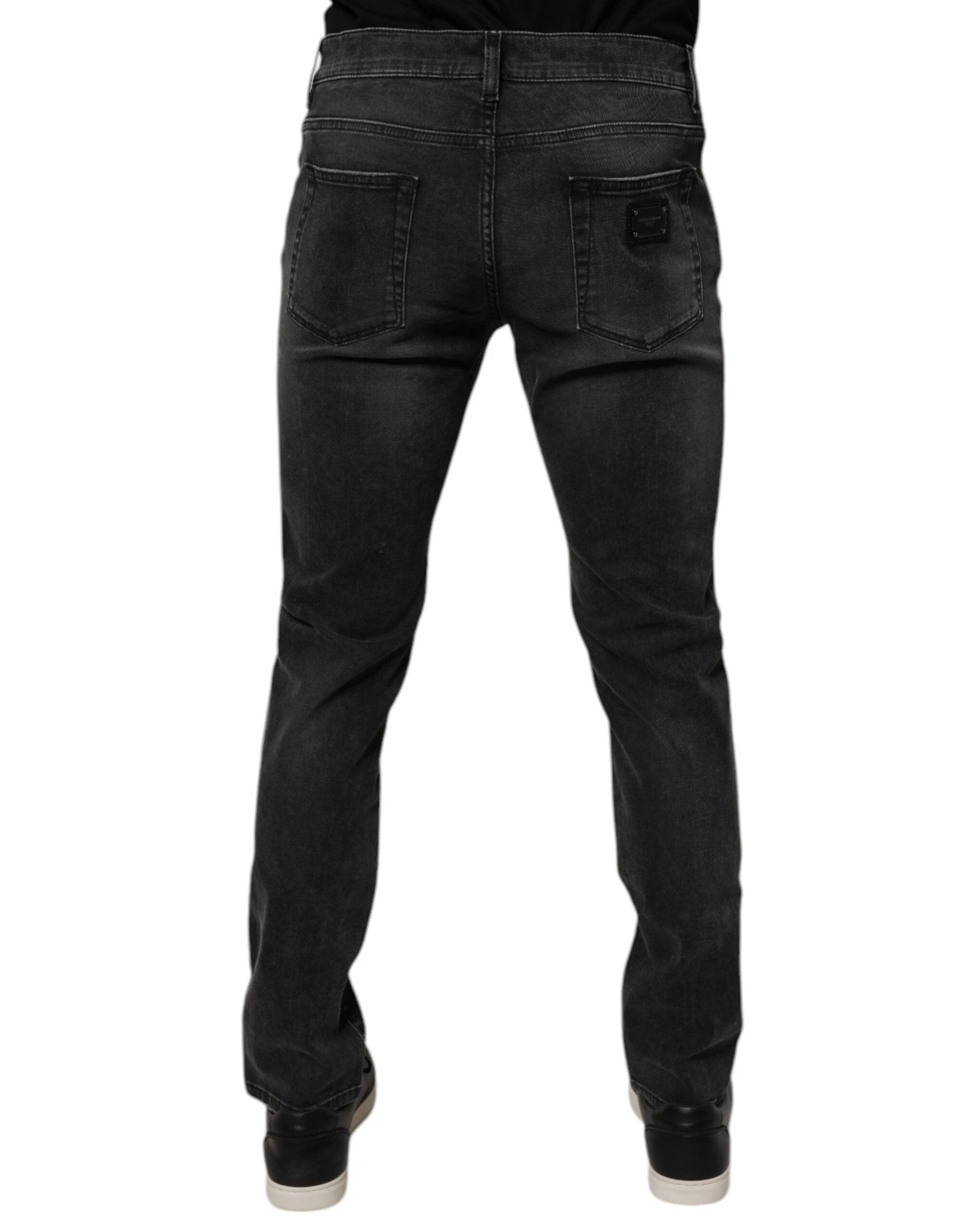 Dolce & Gabbana Black Cotton Stretch Skinny Men Denim Jeans by Dolce & Gabbana
