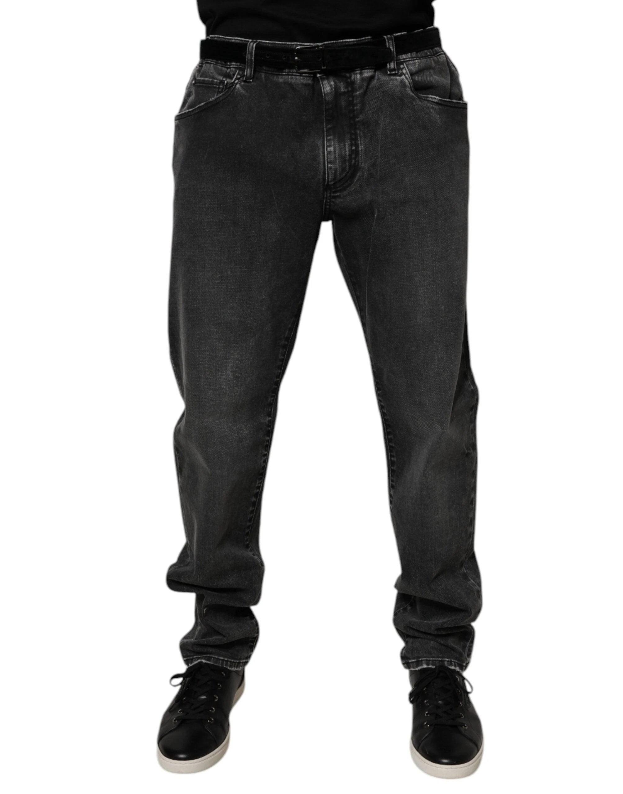 Dolce & Gabbana Black Cotton Stretch Skinny Men Denim Jeans by Dolce & Gabbana