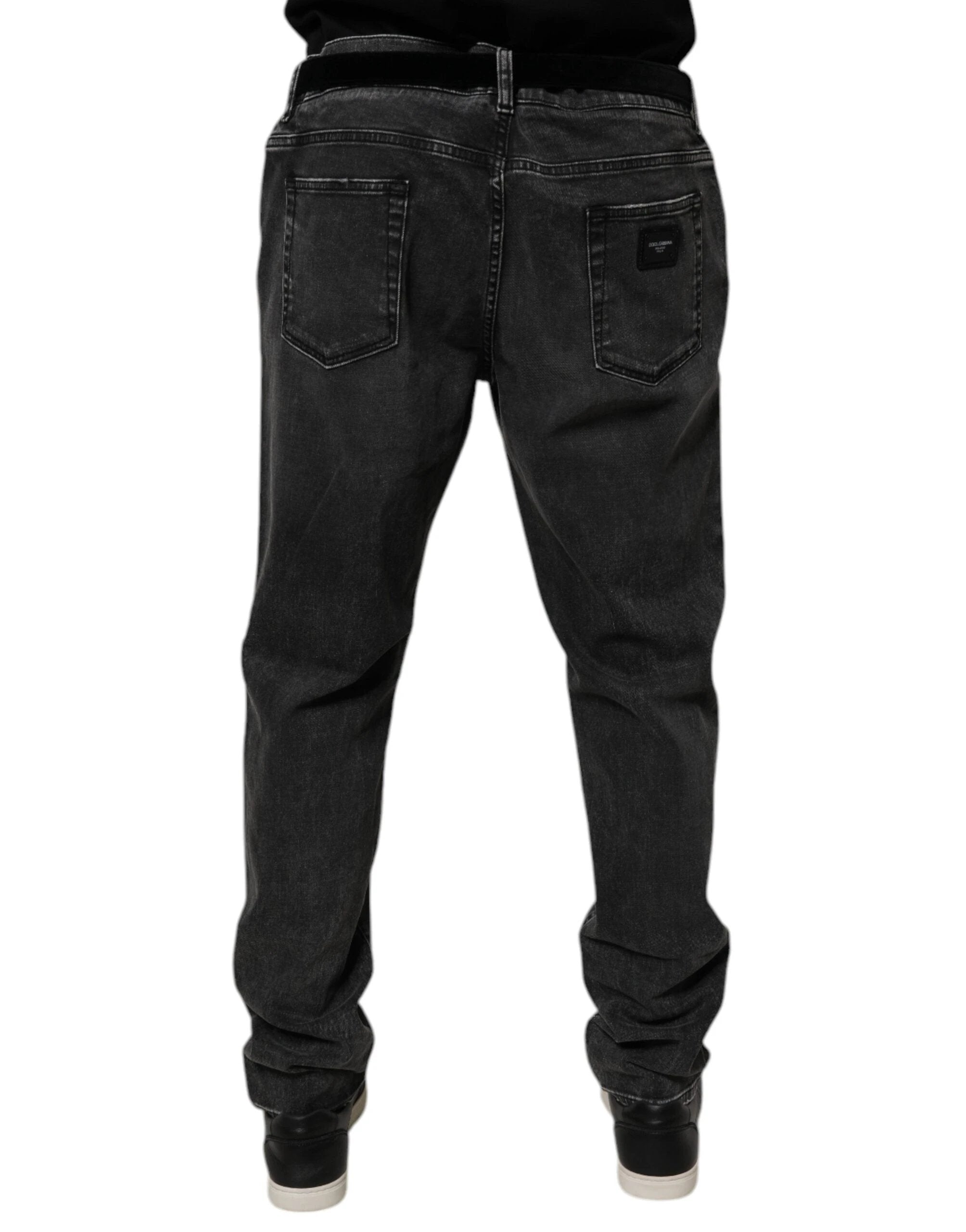 Dolce & Gabbana Black Cotton Stretch Skinny Men Denim Jeans by Dolce & Gabbana
