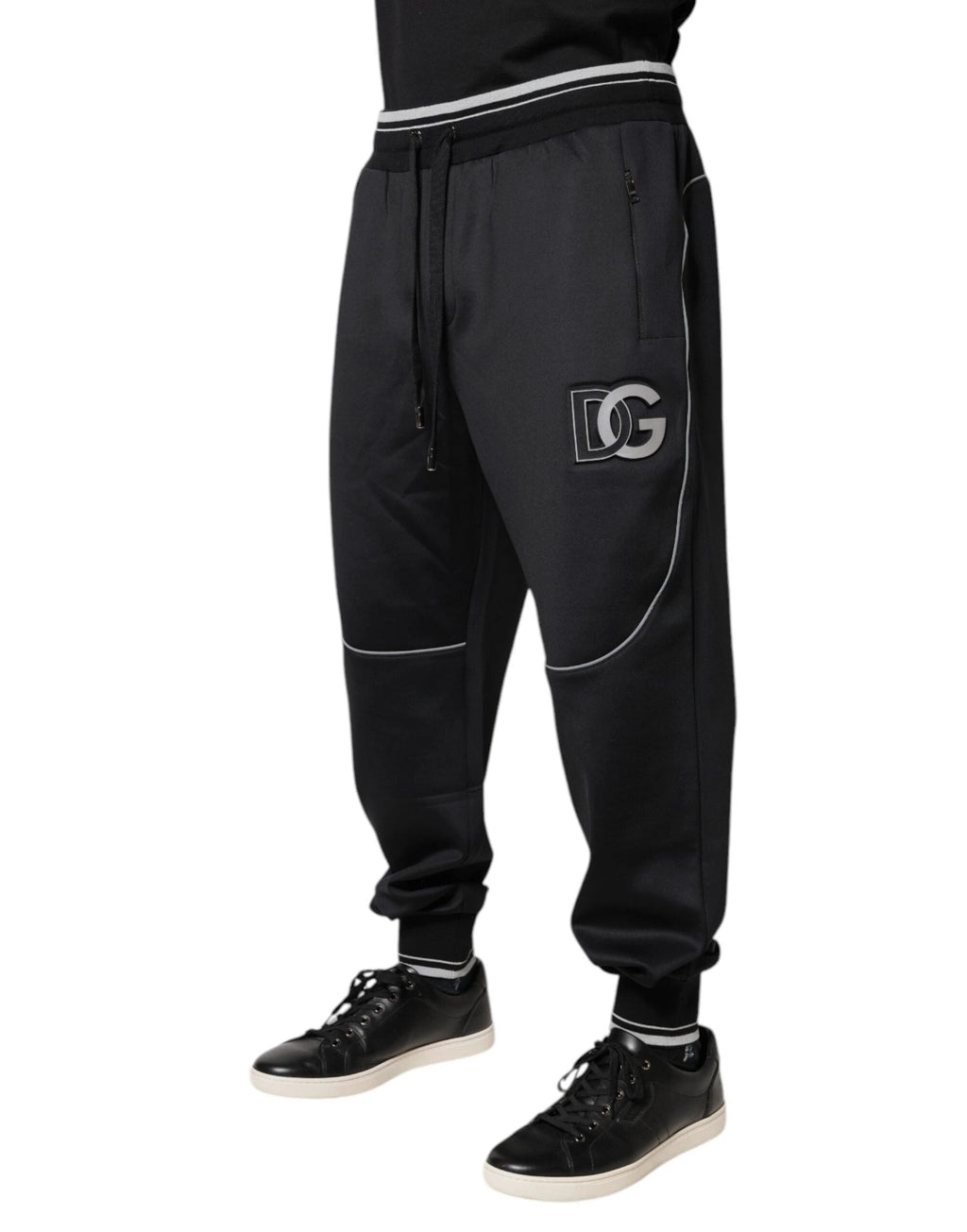 Dolce & Gabbana Black Polyester Logo Jogger Pants by Dolce & Gabbana