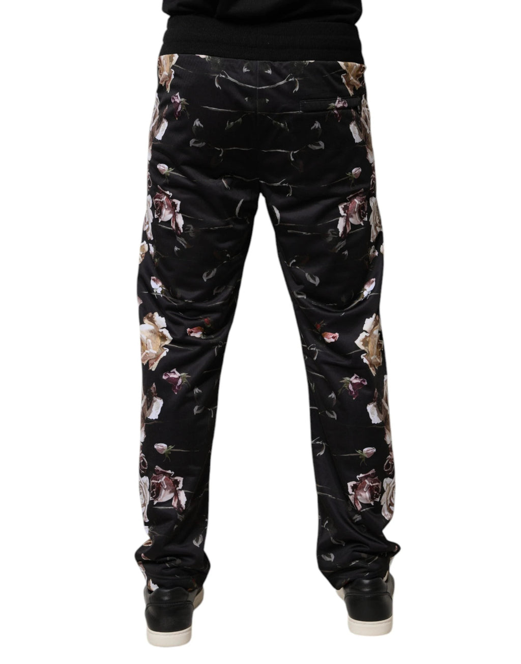 Dolce & Gabbana Black Floral Polyester Jogger Pants by Dolce & Gabbana