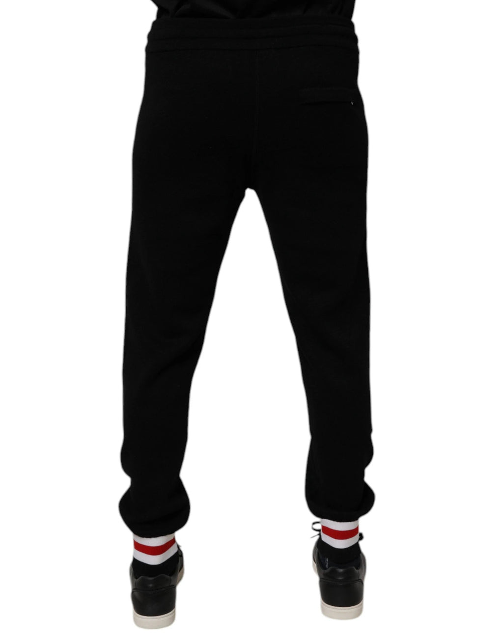 Dolce & Gabbana Black Wool Mid Waist Jogger Sweatpants Pants by Dolce & Gabbana
