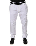Dolce & Gabbana White Cotton Stretch Skinny Men Denim Jeans by Dolce & Gabbana