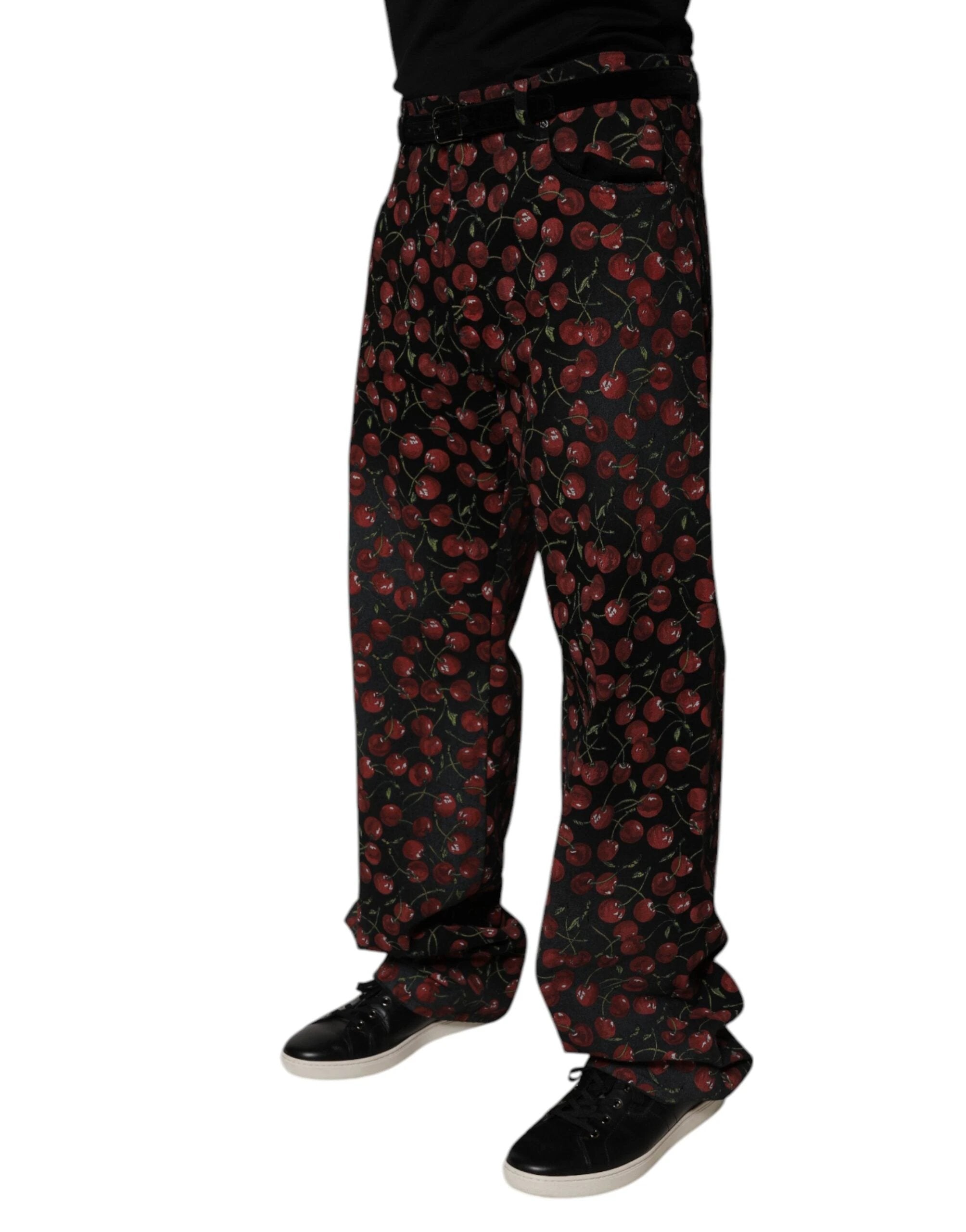 Dolce & Gabbana Black Cherry Cotton Straight Men Denim Jeans by Dolce & Gabbana