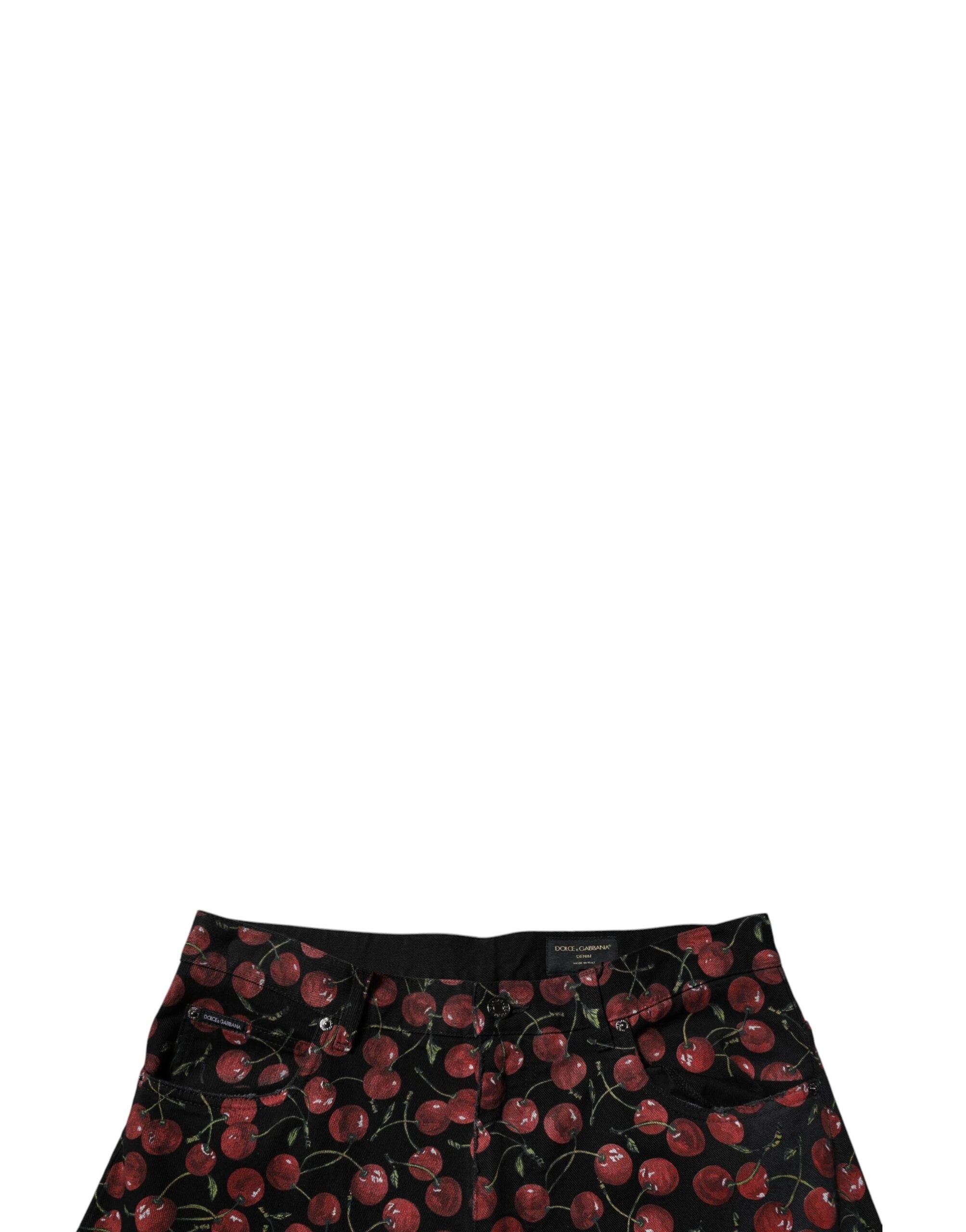 Dolce & Gabbana Black Cherry Cotton Straight Men Denim Jeans by Dolce & Gabbana