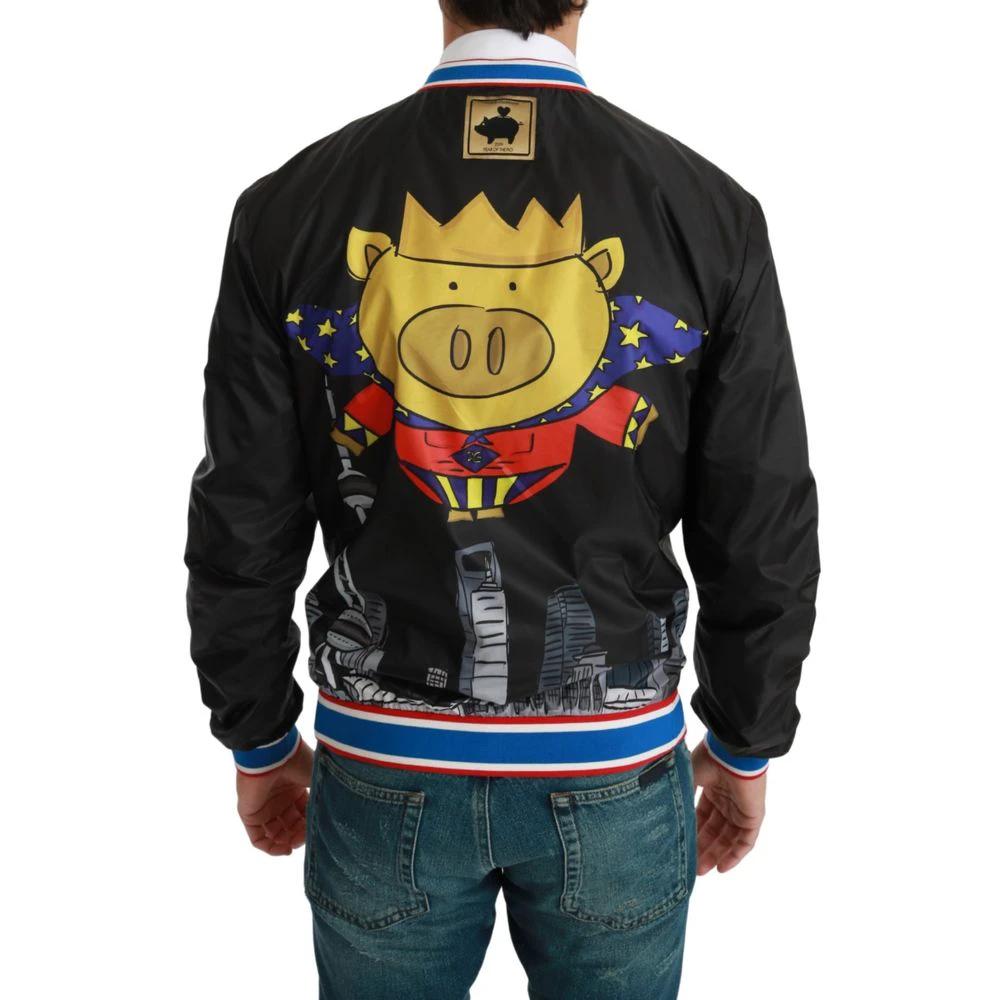 Dolce & Gabbana Black Polyester Bomber by Dolce & Gabbana