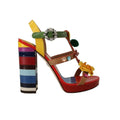 Sandales à plateforme en coton multicolore Dolce &amp; Gabbana