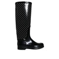 Women’s Black Polka Dot Rain Boots – Dolce & Gabbana Knee-High Rubber Boots