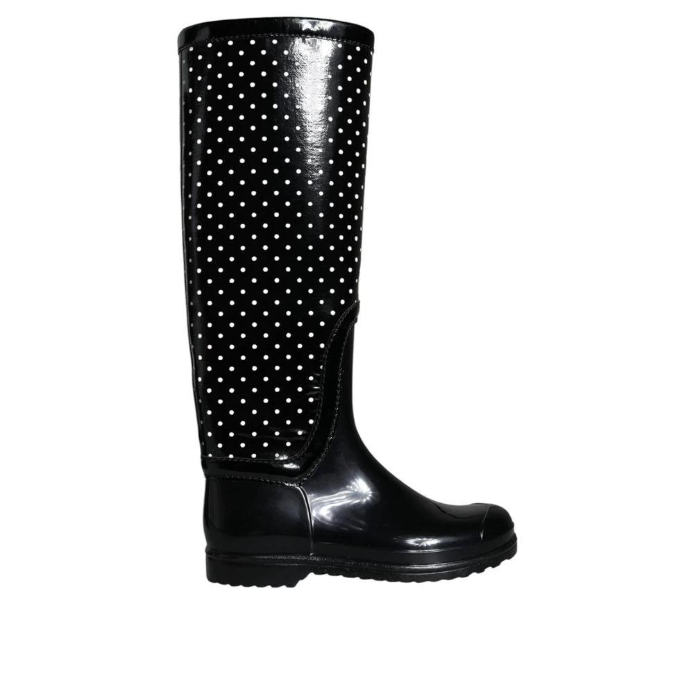 Dolce & Gabbana Black Rubber Rain Boots by Dolce & Gabbana