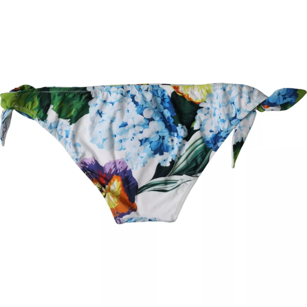 Dolce & Gabbana White Floral Print Swimsuit Bikini Bottom Swimwear by Dolce & Gabbana