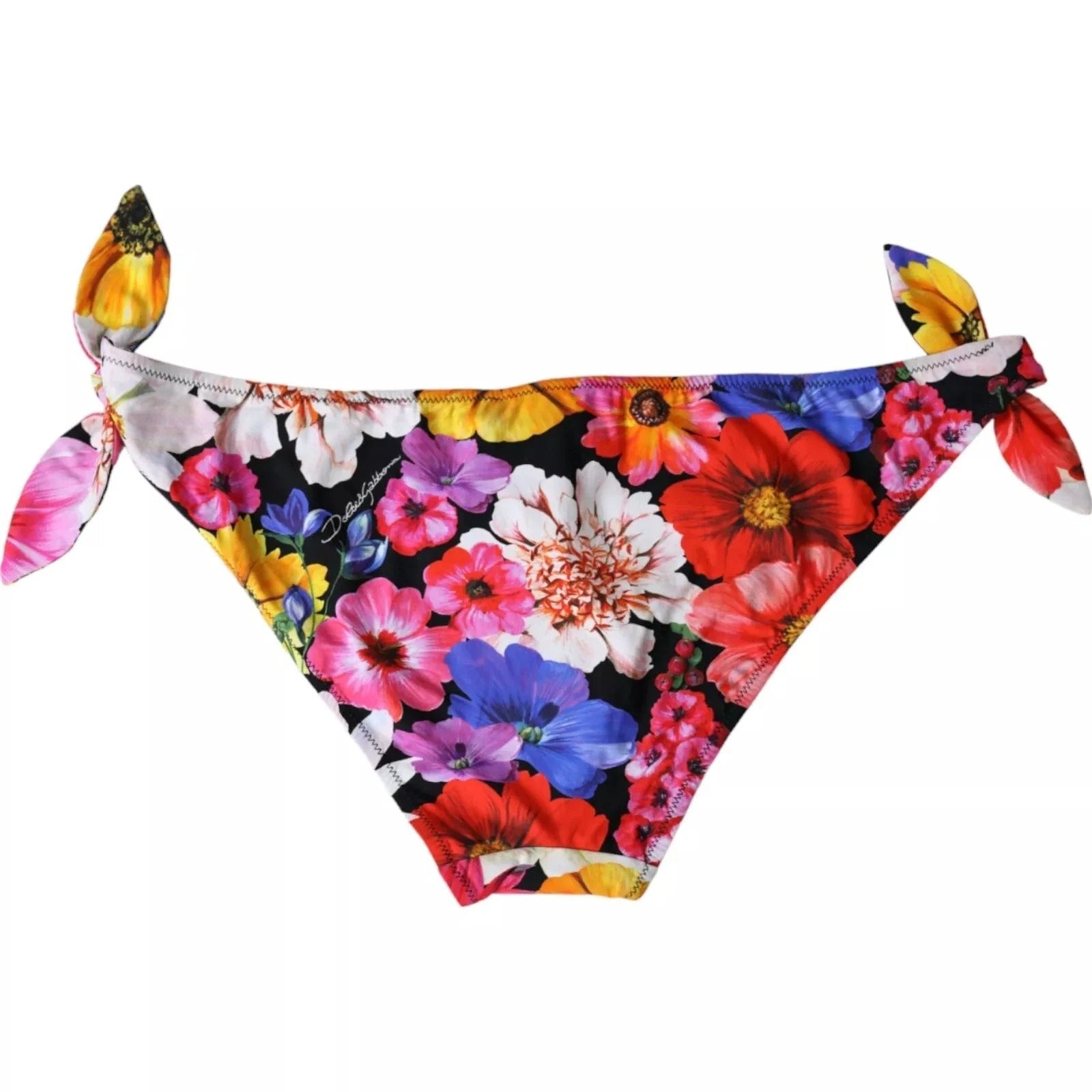 Dolce & Gabbana Black Floral Print Swimsuit Bikini Bottom Swimwear by Dolce & Gabbana