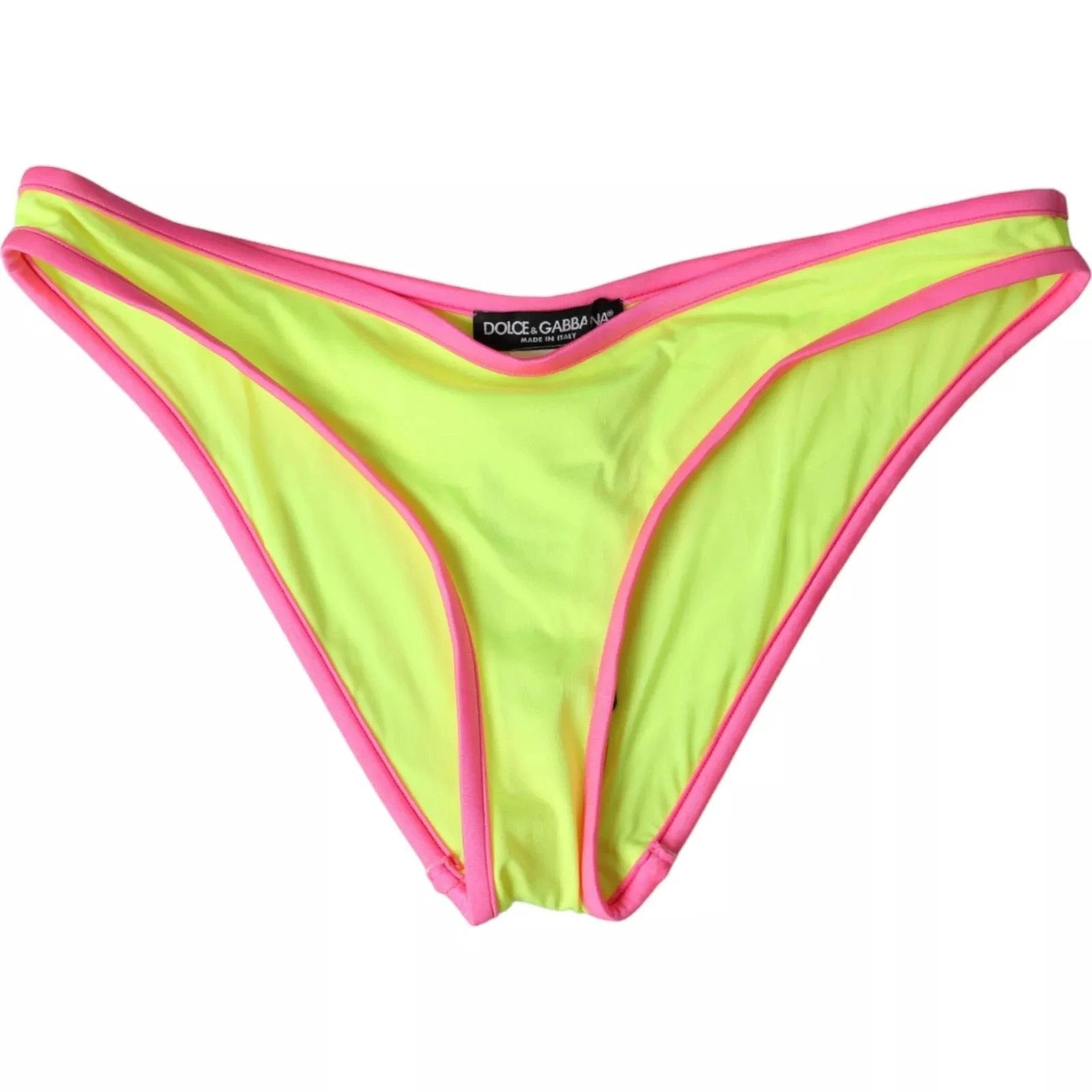 Dolce & Gabbana Yellow Pink Nylon Swimwear Bottom Beachwear Bikini by Dolce & Gabbana
