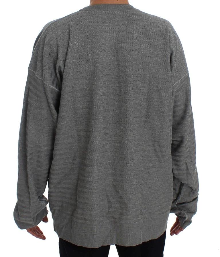 Dolce & Gabbana Gray Crewneck Pullover Silk Sweater by Dolce & Gabbana