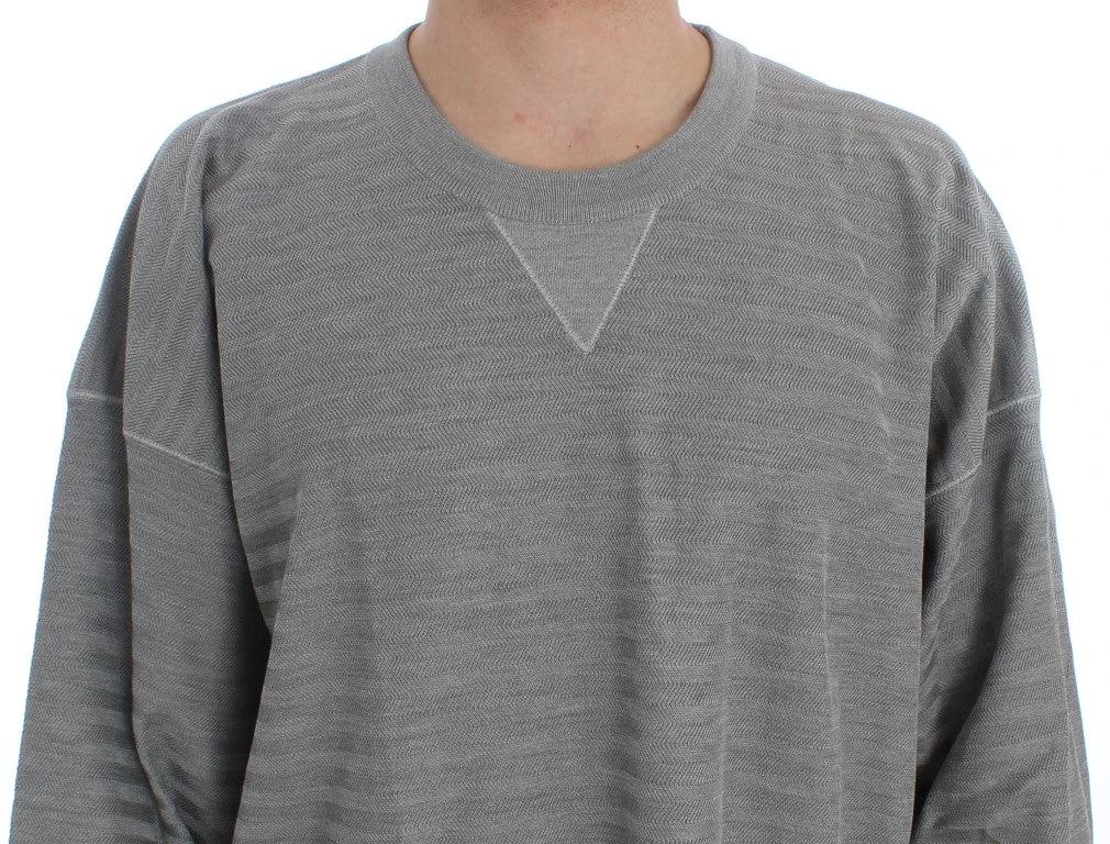 Dolce & Gabbana Gray Crewneck Pullover Silk Sweater by Dolce & Gabbana