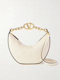 Valentino Garavani Ivory Leather Small Hobo Vlogo Shoulder Bag by Valentino Garavani
